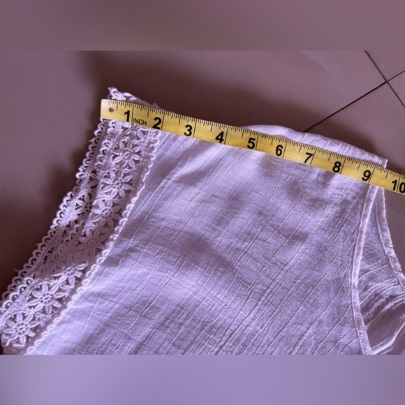 Messini sleeveless blouse messini tops white embroidered sleeve size L - Picture 6 of 15